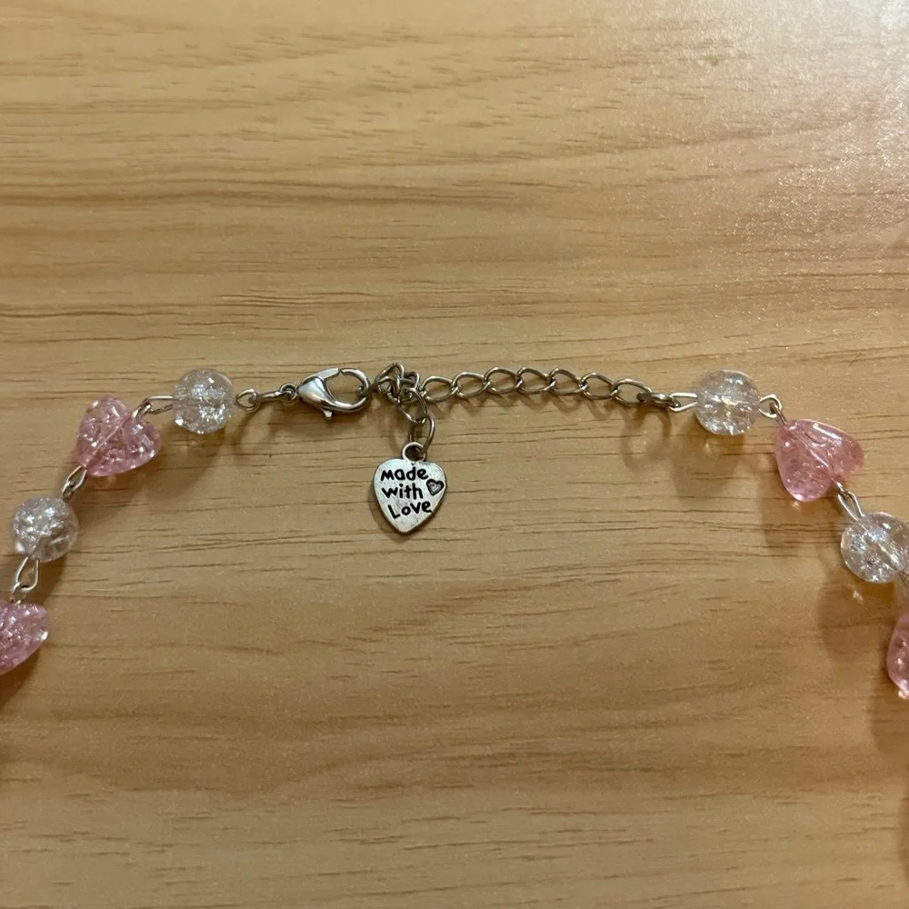 Charming Pink Heart Necklace